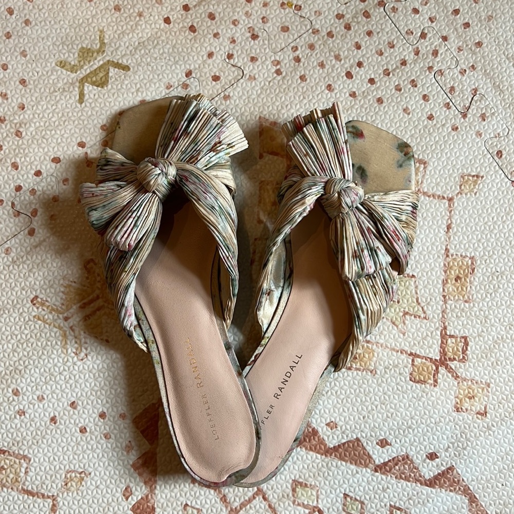 Loeffler Randall Floral Knotted Slide Sandals